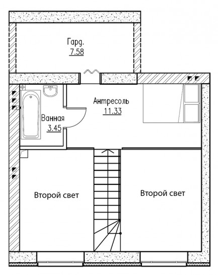 Двухкомнатная квартира (Евро) 63.6 м²