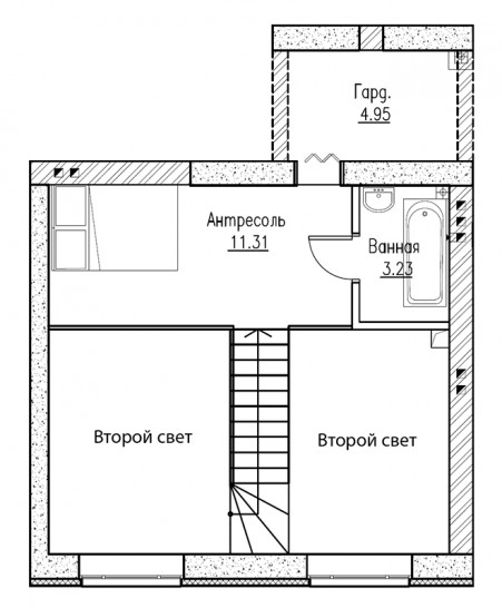 Двухкомнатная квартира (Евро) 62.5 м²