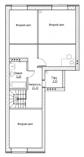 Трёхкомнатная квартира 111.1 м²