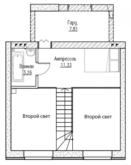 Двухкомнатная квартира (Евро) 63.6 м²
